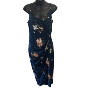 Nine Britton Navy blue sleeveless dress with floral design size S